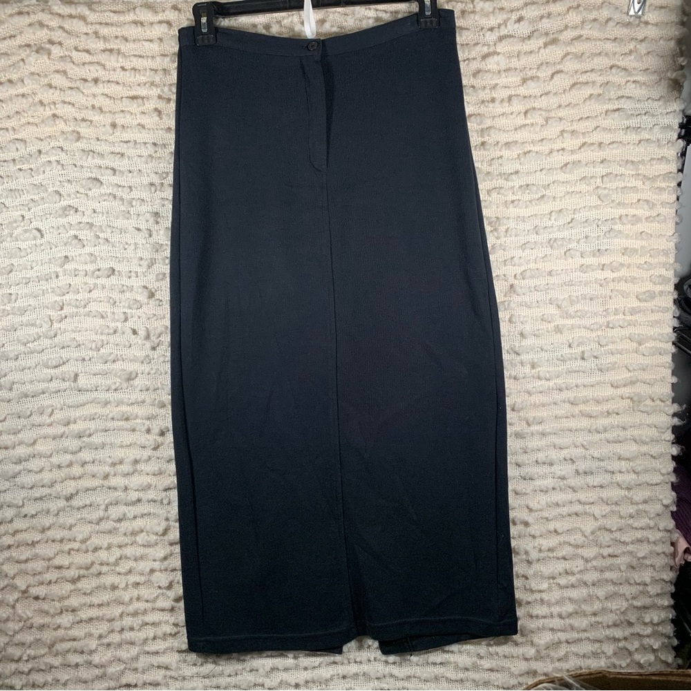 VTG Knit A Line Womens Medium‎ Straight High Waist Pencil Retro Maxi Skirt Blue